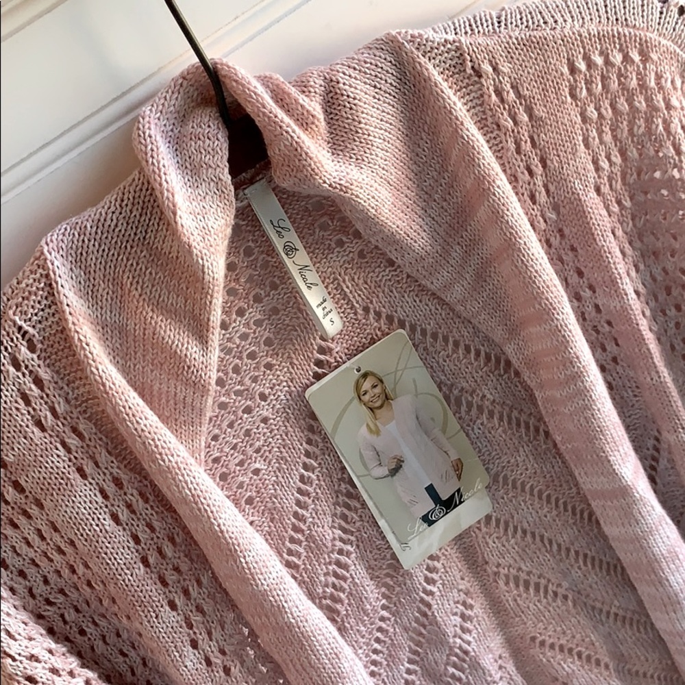 NWT Leo & Nicole Blush Pink Knit Cardigan Sweater